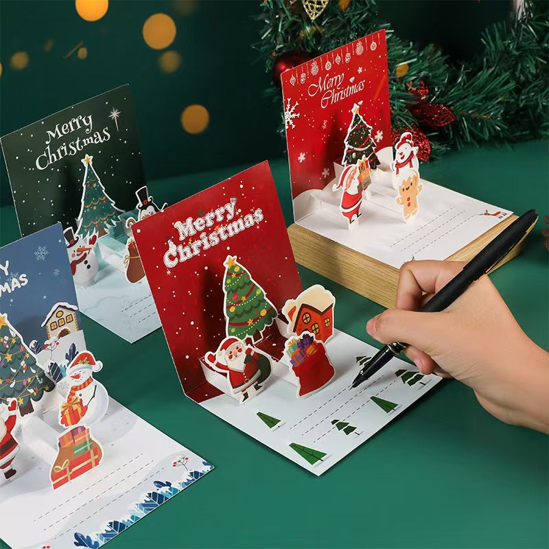 NO.01  3D Christmas card  lucky bags  ( 1 set includ 1 card, 1 sticker and 1 envelope )